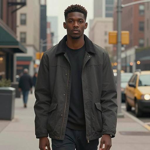 Striking Winter Fashion in Urban Setting