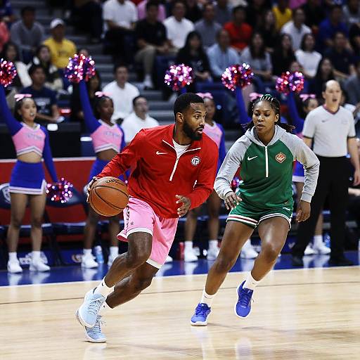 Dynamic Basketball Game Action Shot