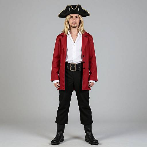 Blonde Pirate Man in Red Jacket