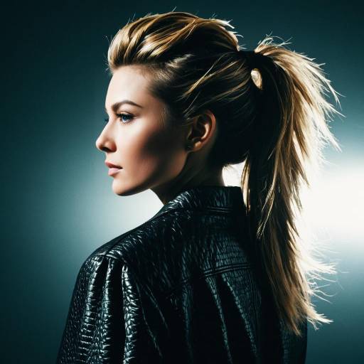 Woman with Textured Mullet Hairstyle and Leather Jacket Woman with Textured Mullet Hairstyle and Leather Jacket