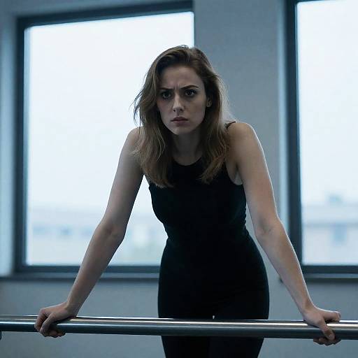 Caucasian Woman in Black Top Portrait