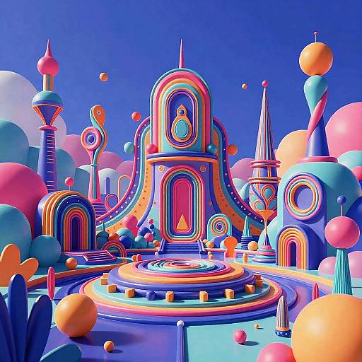 Surreal Futuristic Neon Landscape