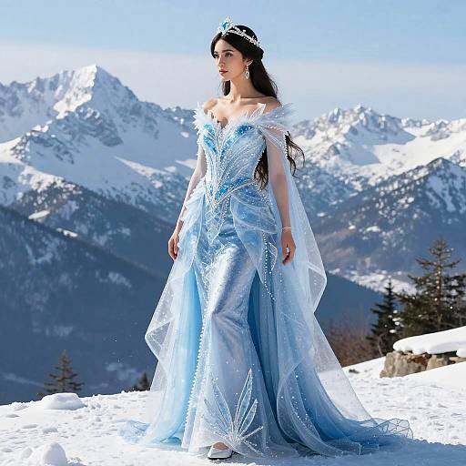 Timeless Ice Queen in Mountains