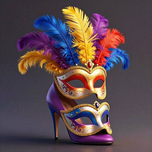 Vibrant Carnival Festival Masks Illustration