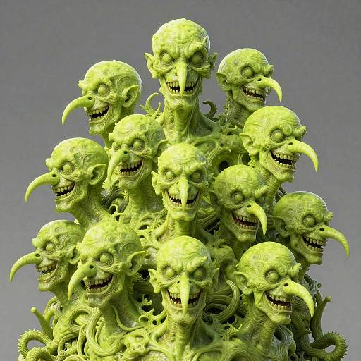 Surreal Grotesque Lime Green Humanoid