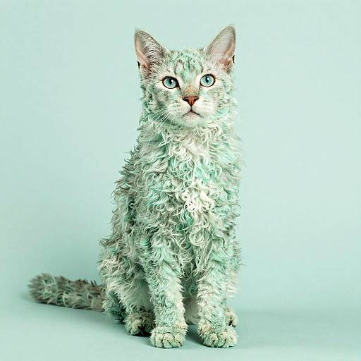 Photorealistic LaPerm Cat Portrait