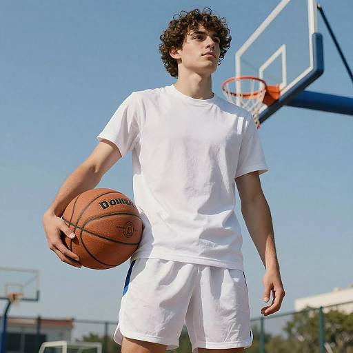 Powerful Portrait of a Young Basketball Player