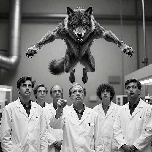 Dramatic Werewolf Photo in Laboratory