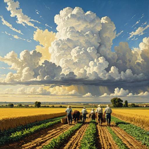 Farmers Under a Golden Sky by Millet