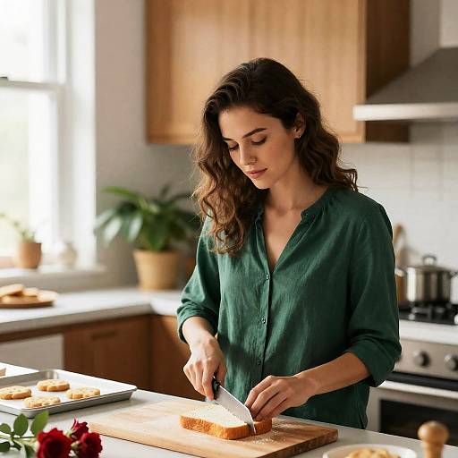 Calm Kitchen Scene with a Woman