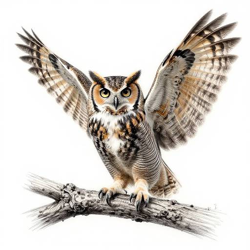 Great Horned Owl Detailed Art