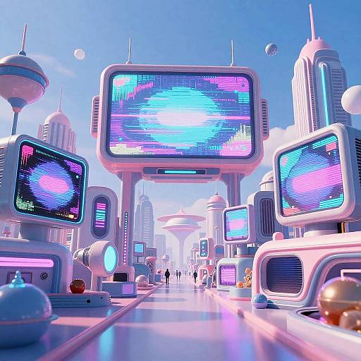Vaporwave Futuristic Cityscape