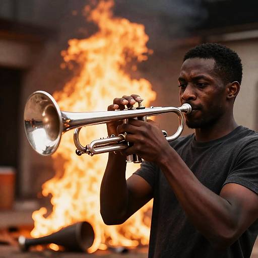 Intense Jazz Amidst Fiery Chaos