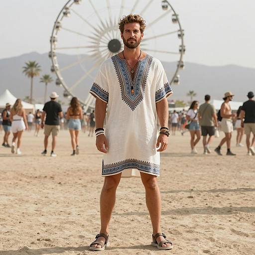 Man in Bohemian Tunic at Desert Festival