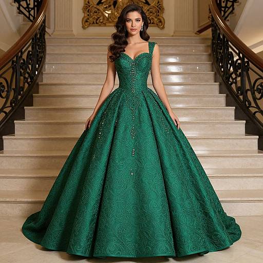 Elegant Emerald Green Ball Gown
