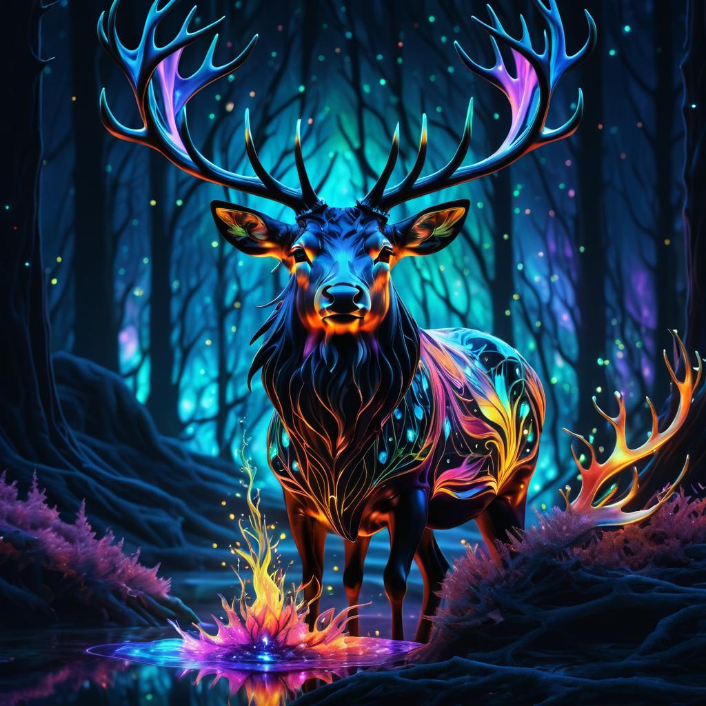 Enchanted Stag in a Dark Fantasy