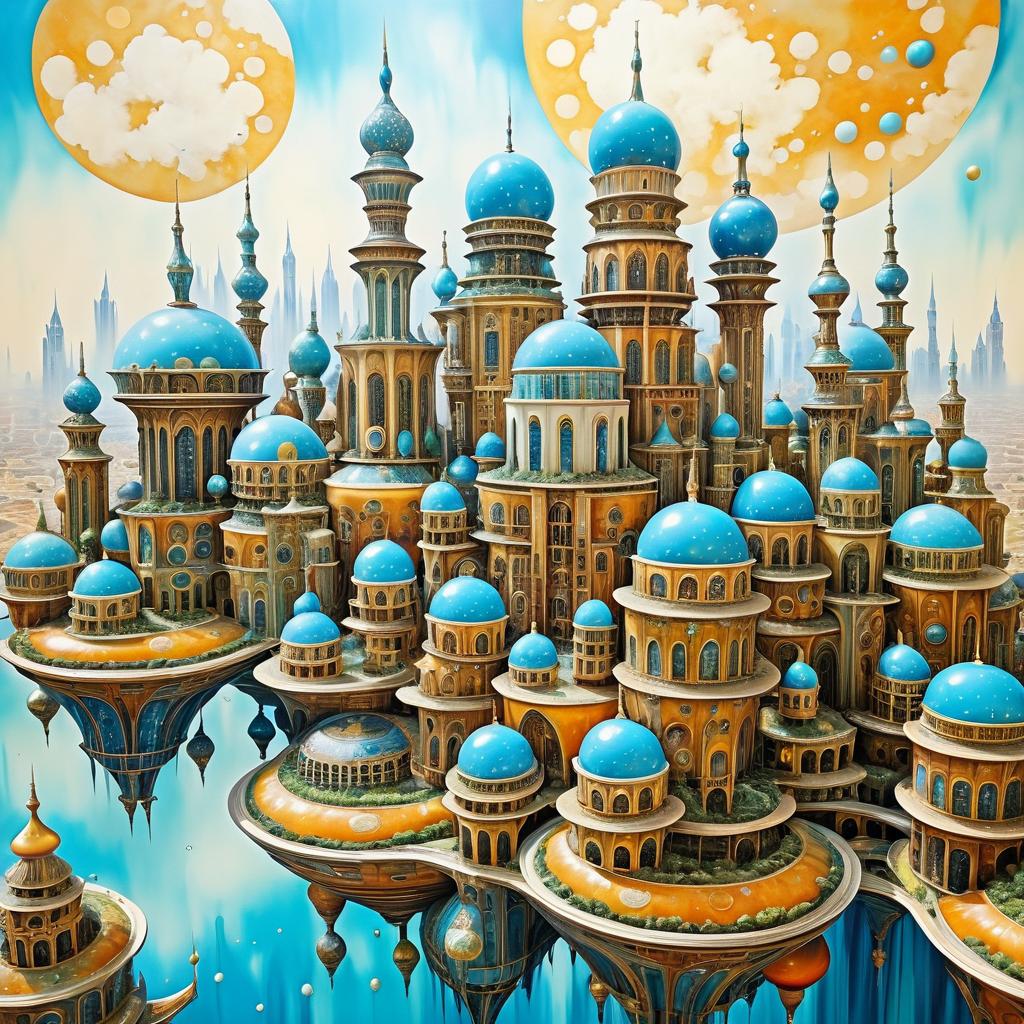 Whimsical Retro-Futuristic Floating City