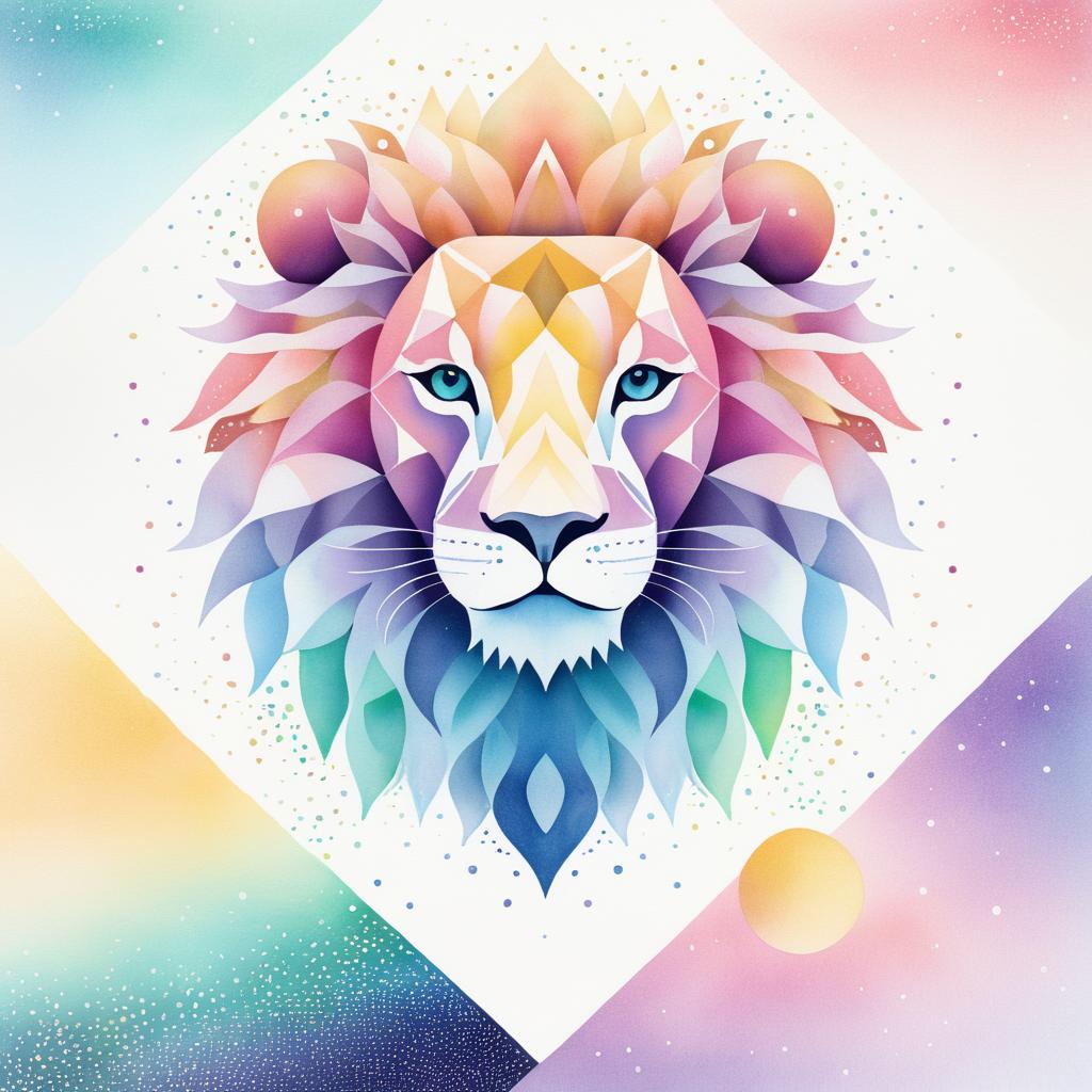 Playful Pastel Lion Illustration