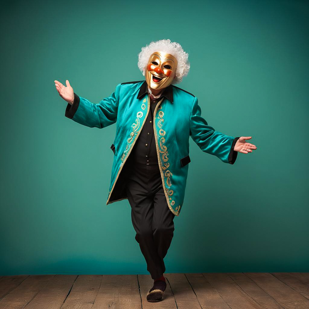 Elderly Reveler in Traditional Fasnacht Costume