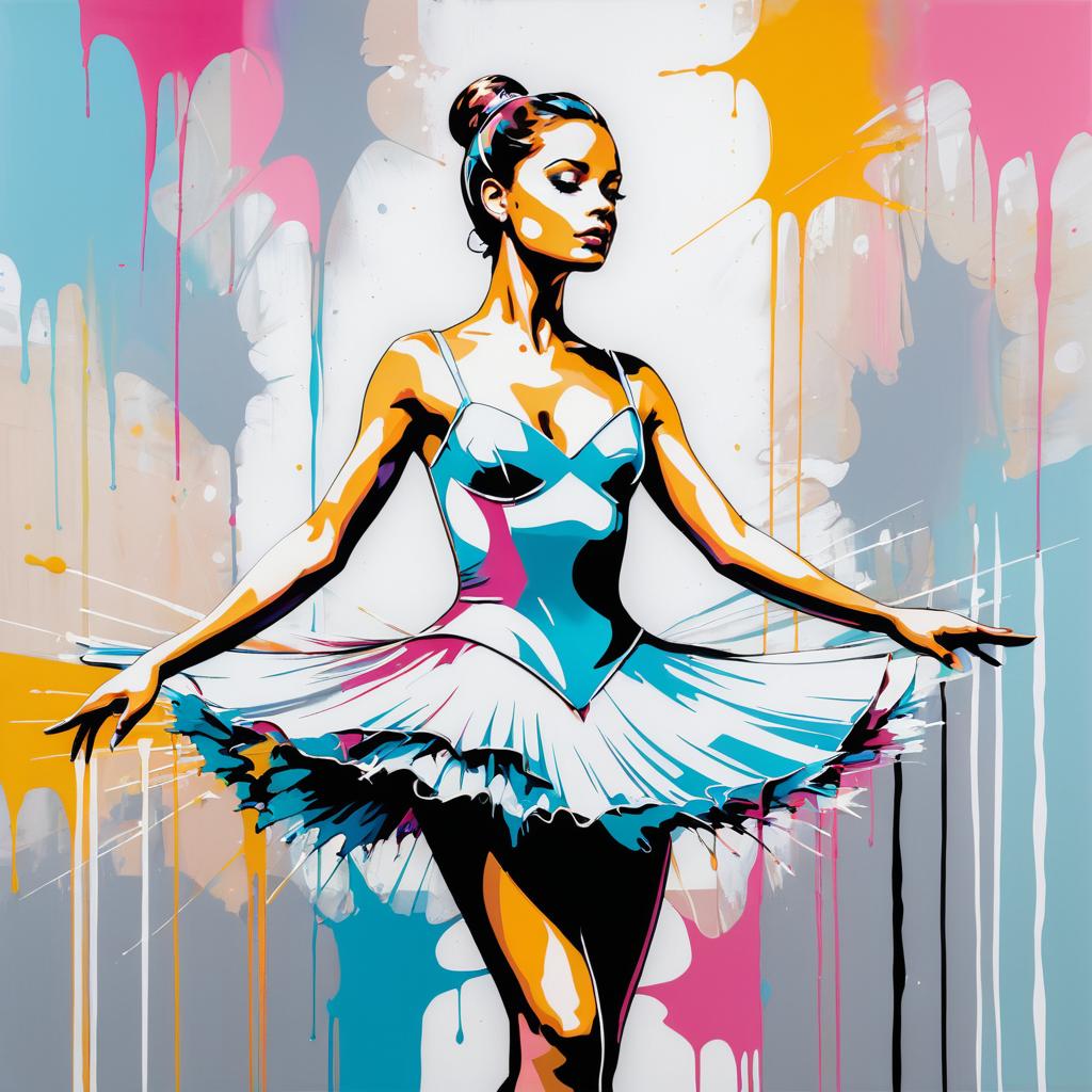 Elegant Ballerina in Pop Art Style