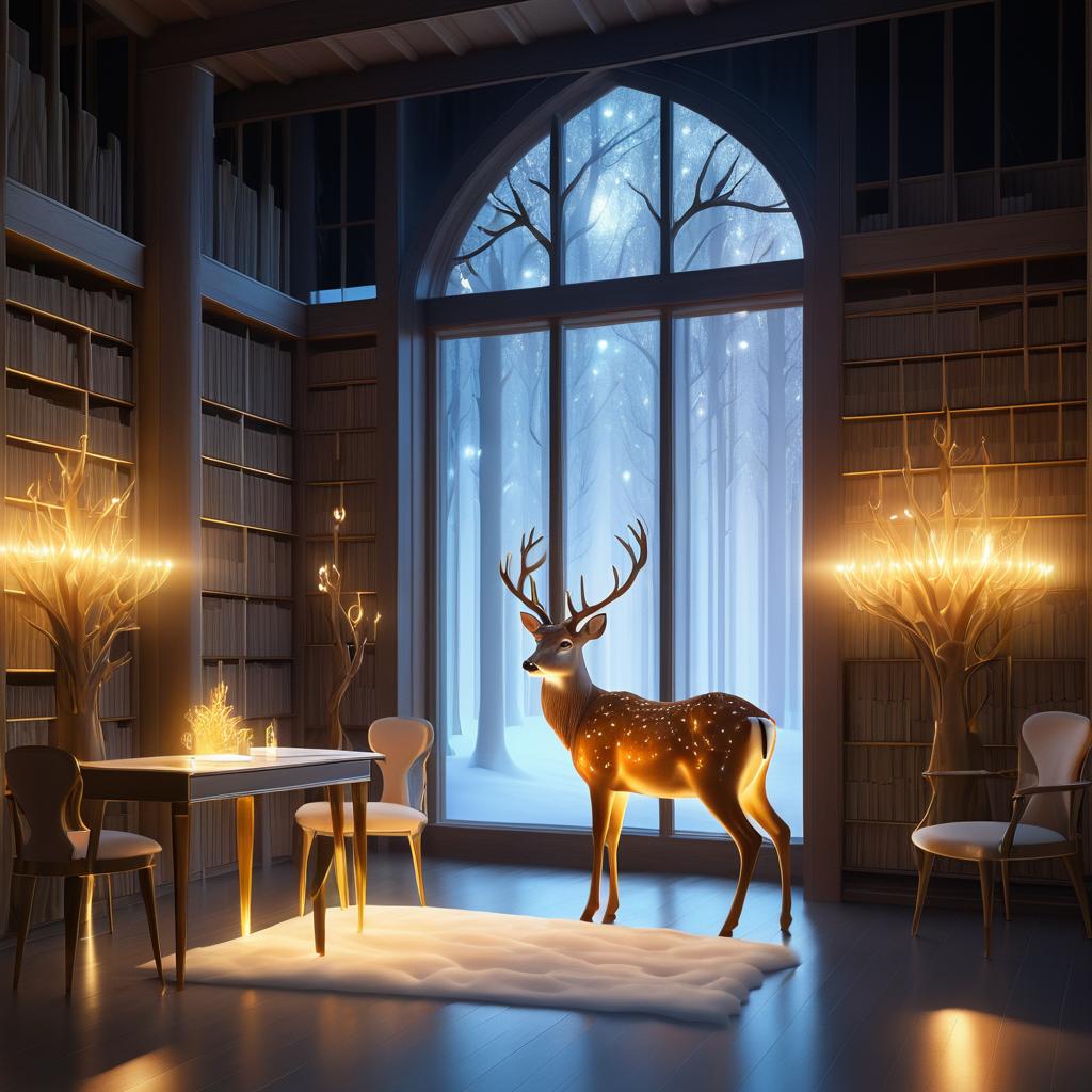 Luminescent Deer and Poetic Writer