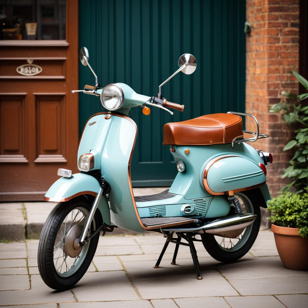 Vintage Moped on Retro Movie Set