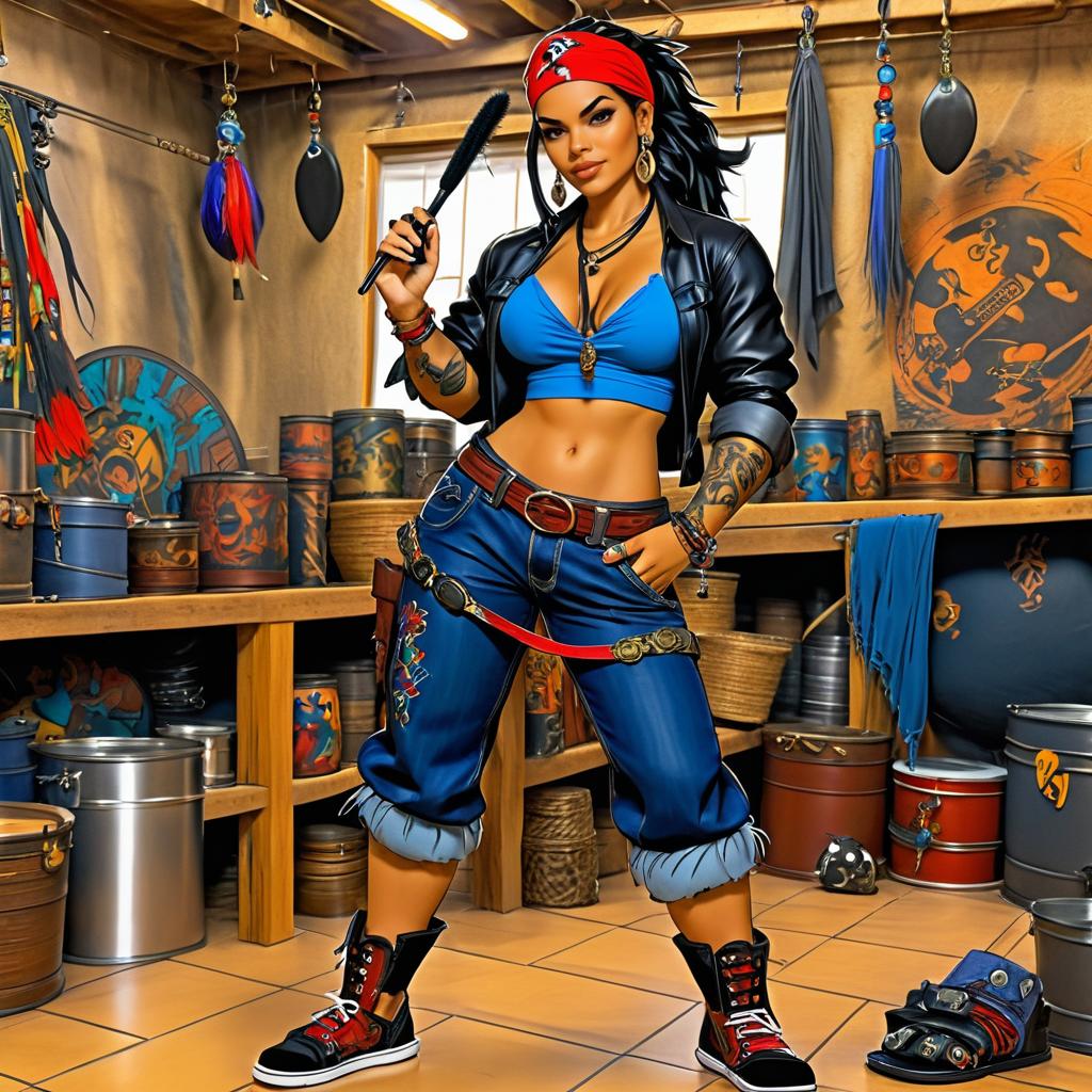 Confident Latin Pirate in Joe Madureira Style