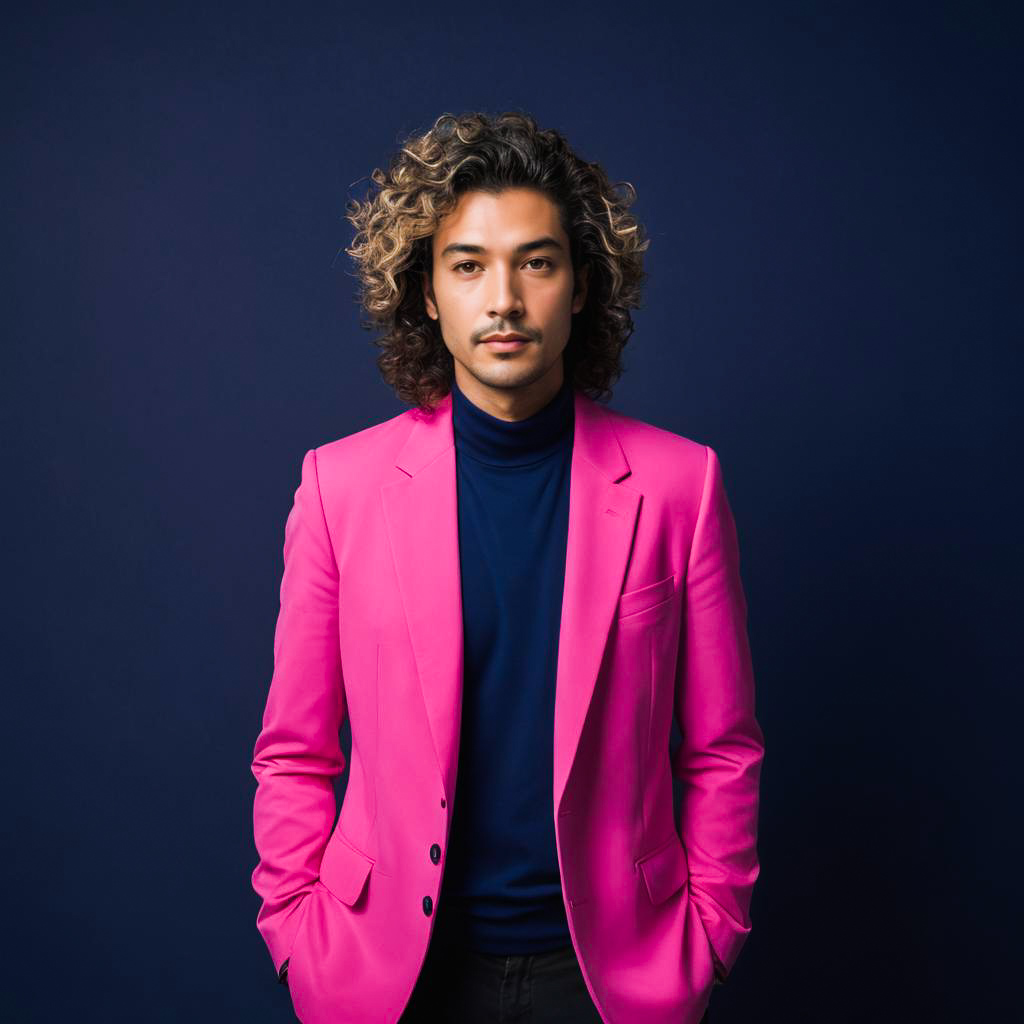 Ecstatic Music Fan in Neon Fashion