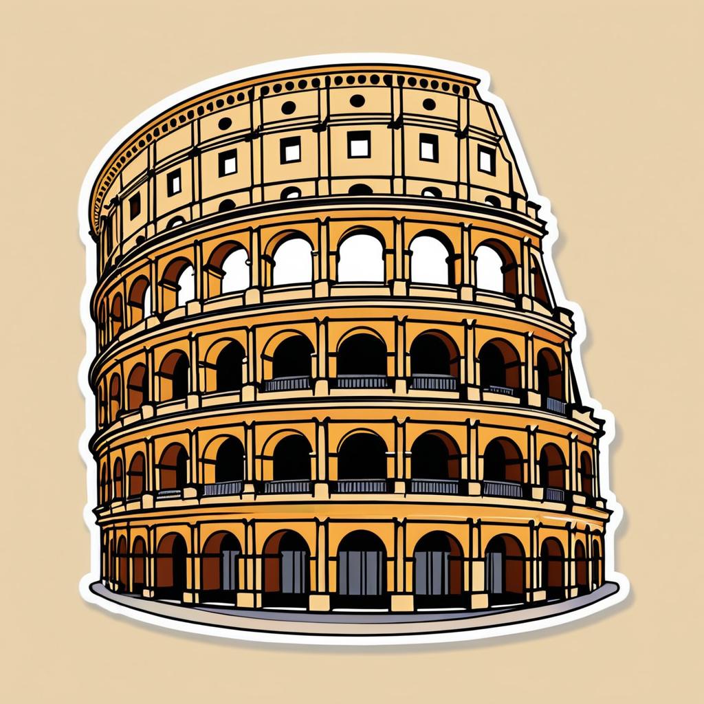 Charming Colosseum Sticker Design