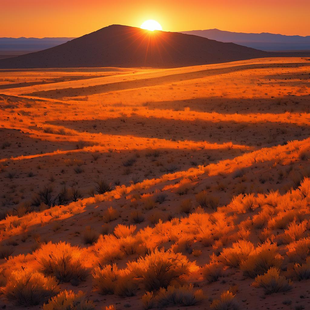 Vibrant Southwest Sunset Over Arid Uplands