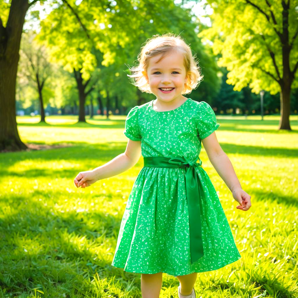 Cheerful Child in a Sunny Park