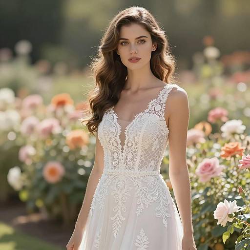 Dreamy Outdoor Wedding Portrait in Garden