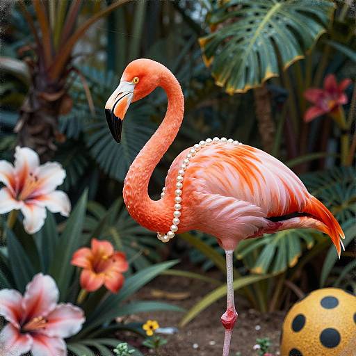 Elegant Flamingo in Tropical Surrealism