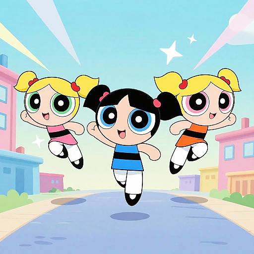 Vibrant Powerpuff Girls Art