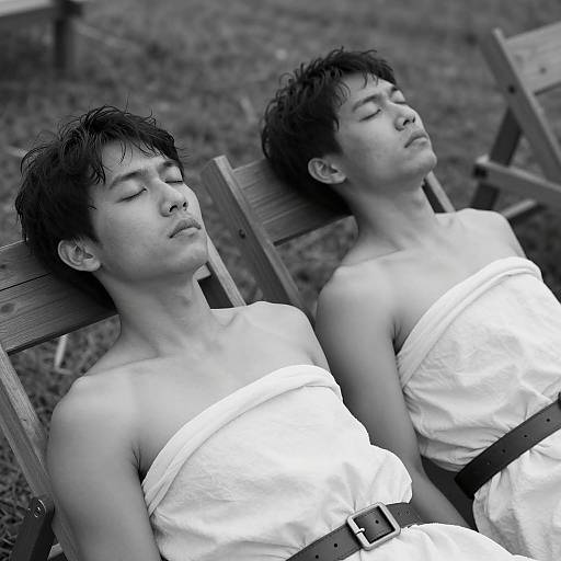 Dramatic Black and White Bondage Scene