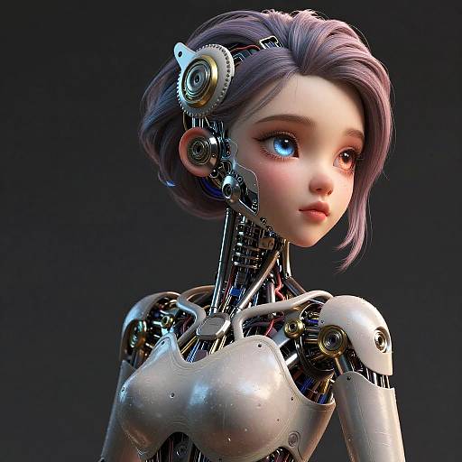 Futuristic Female Android Portrait