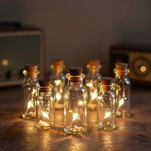 Ethereal Tiny Glass Bottles Glow