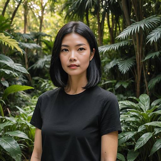 Elegant Portrait in Overgrown Botanical Garden