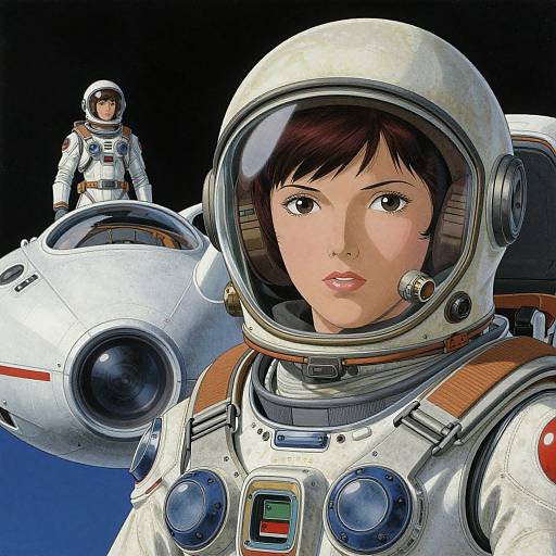 Futuristic Woman and Spacecraft Scene