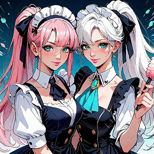 Anime Girls with Maid Headdress