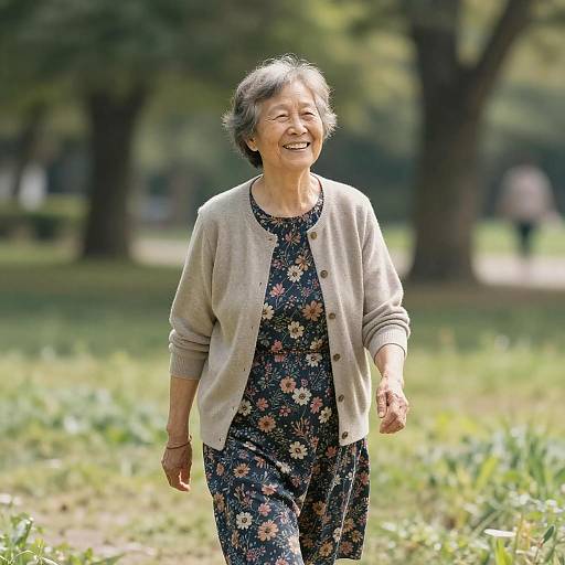 Joyful Grandmother in Sunny Park