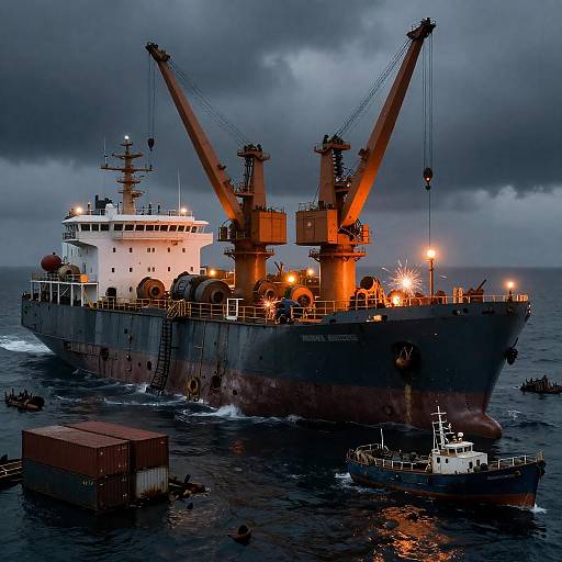 Sodium-Lit Ocean Salvage Carrier Graveyard