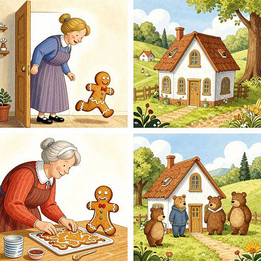 Gingerbread Man Escapes Countryside House