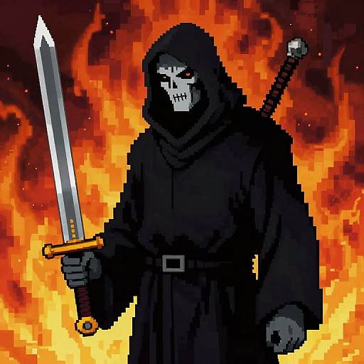 16-bit Grim Reaper Pixel Art