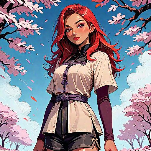 Red-Haired Anime Adventurer in Tunic