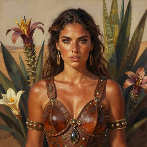 Fierce Desert Warrior Woman Portrait