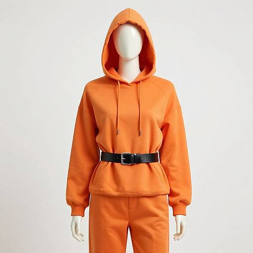 Mannequin in Orange Hooded Outfit