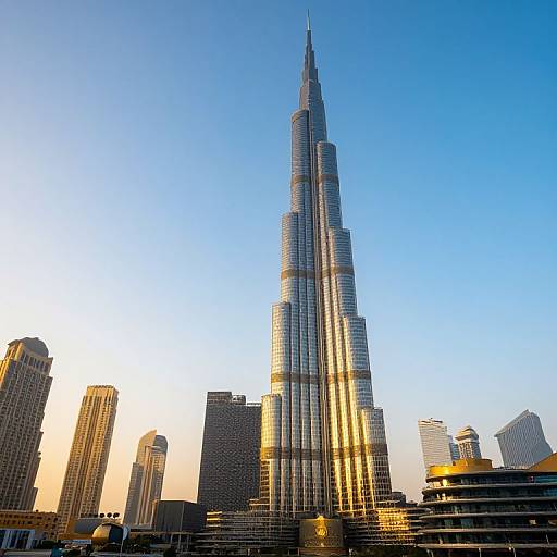 Burj Khalifa Sunrise Over Dubai Skyline