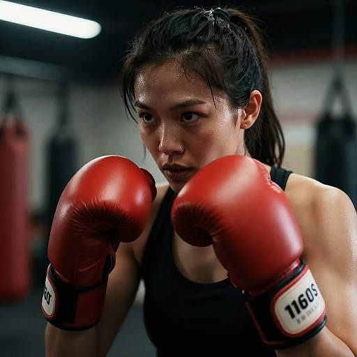 Cinematic Close-Up Female Boxer Portrait
