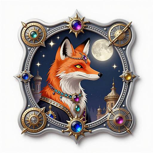 Elegant Steampunk Fox Nobility Sticker